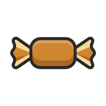 Brown candy in wrapper