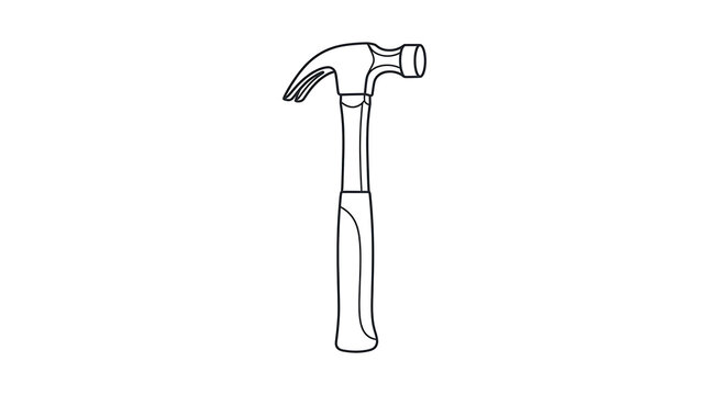 Simple hammer illustration with wooden handle