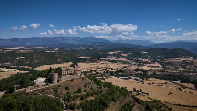 4K drone footage of Castellvell Castle of Solsona, Catalonia, Spain. High quality 4k footage