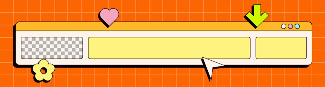 A testimonial layout with an orange background in Neo-brutalism style, sized for a web banner, with small decorative elements.