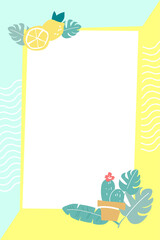 Png tropical summer design frame, transparent background © Rawpixel.com