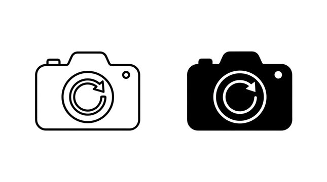 Two classic camera icons side by side