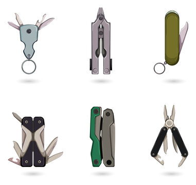 Multi-tool knives and gadgets transparent background