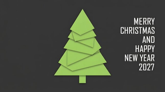 A vibrant stylized christmas tree and festive greetings for a joyful holiday season and a happy new year