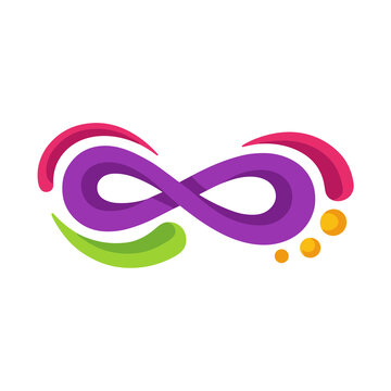 Infinity symbol with colorful abstract elements