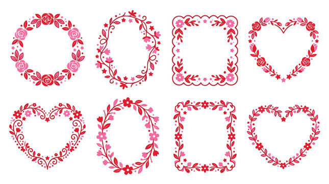 Red hearts and love symbols graphic design