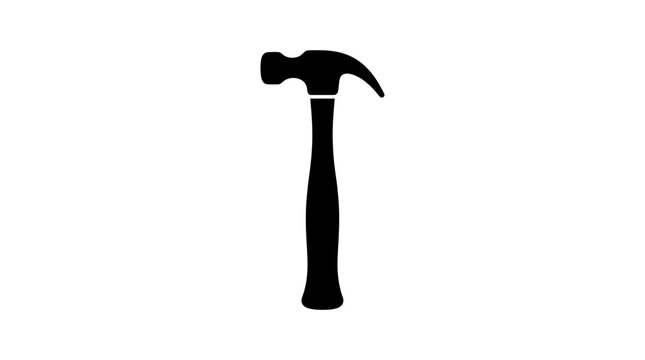 Black silhouette hammer icon design