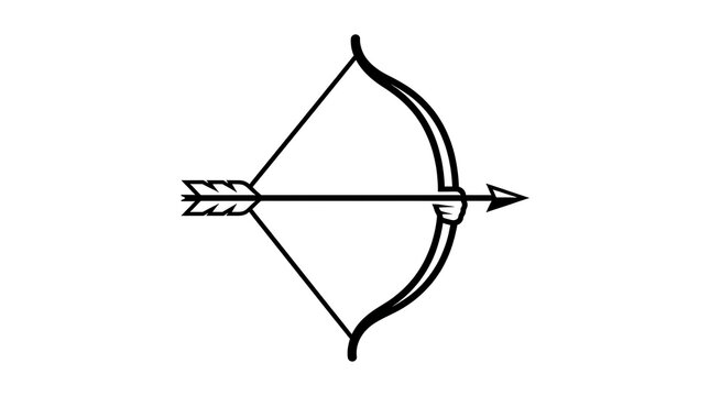 Black arrow shot from a simple bow