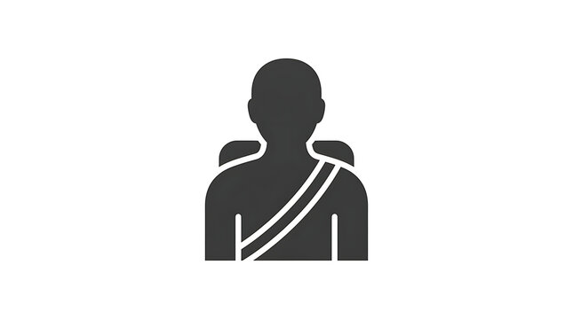 Silhouette of monk with saffron robes standing