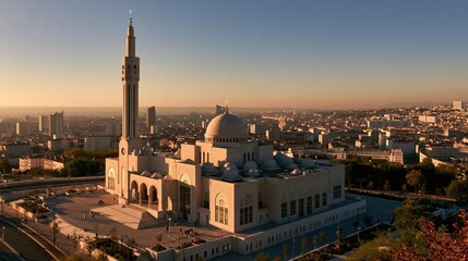 Fototapeta premium Authentic France Landscape and Landmark Scenery at Great Mosque of Lyon