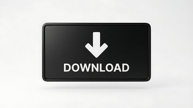 Modern black download button with arrow