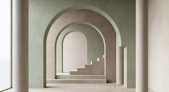 corridor with columns