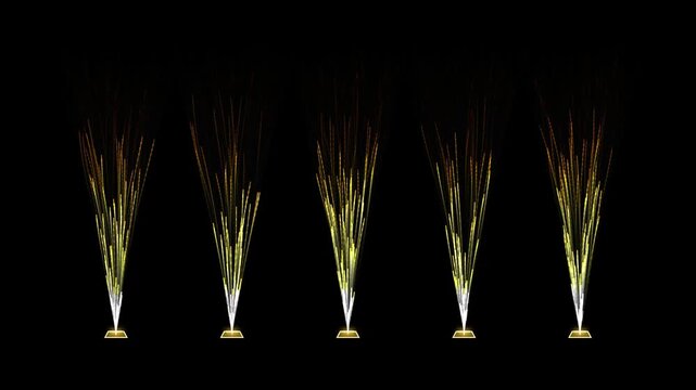 Golden Stage Pyro Fountain Five Spark Geysers Loop