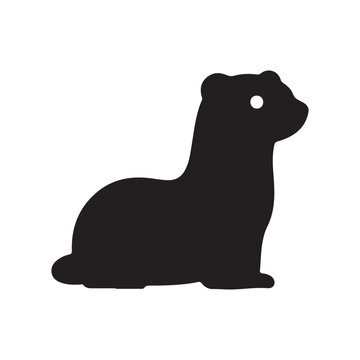 Black silhouette of a Ferret vector illustration animal design