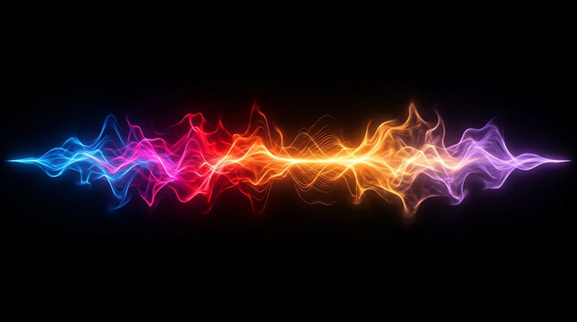 Glowing sound wave visualization with vibrant colors