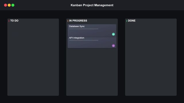 Kanban Board Project Management Task Workflow Animation