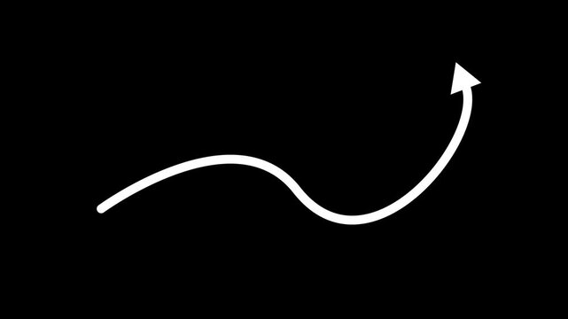 Dynamic glowing arrow  overlay, smooth arrow motion graphic animation on transparent background, arrow animation for UI element or Youtube overlay or directional graphics in 4k with alpha channel. 