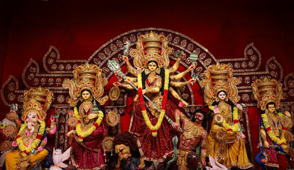 Obraz premium Goddess Durga images. Durga puja is the greatest festivals of Bengali. It is also celebrated as Navratri all over india .