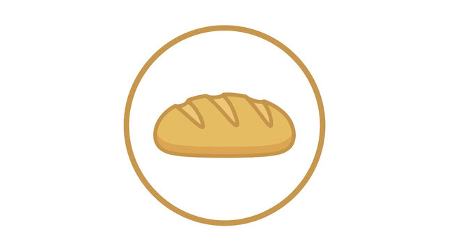 Bread loaf icon inside circular frame gold bakery logo.