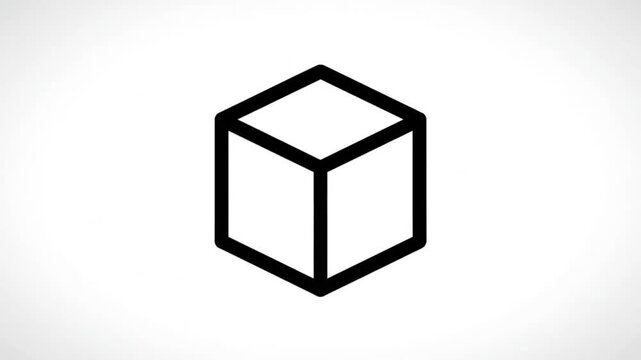 Simple animation of a rotating isometric cube with a white background and sound effects