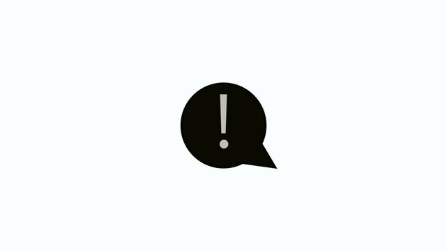 Exclamatory animation mark icon on white colour background., Loop up exclamatory mark animation on solid background.