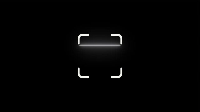 scanner icon animation isolated scanner neon shine icon animation .fingerprint biometric scanning animation.  Biometric scanning animation showing neon fingerprint icon .4k video