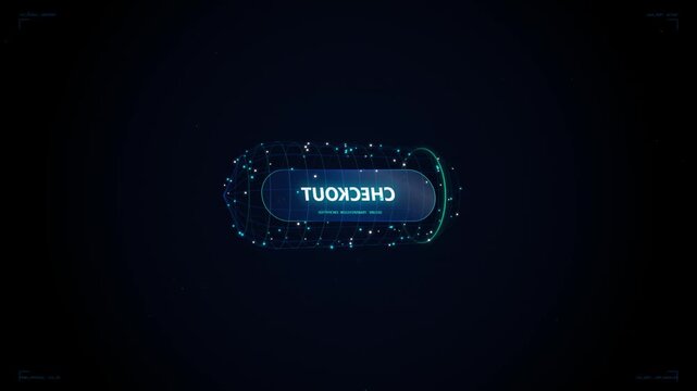 Digital clock interface transitions with glowing blue particles in dark space