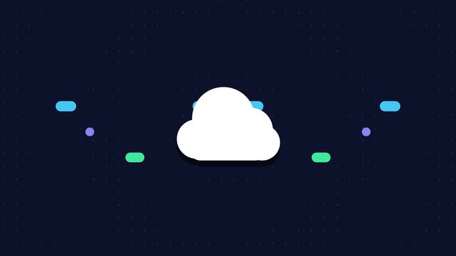 Cloud Sync Progress Bar Showing Seamless Data Download and System Update Motion Illustration