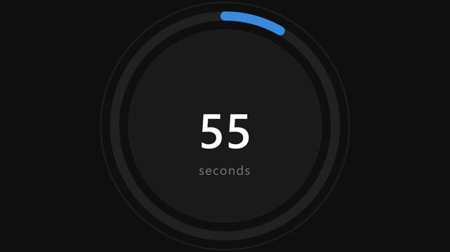 60 Second Countdown Timer Clock Animation