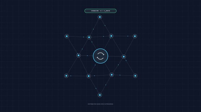 Digital Node Network Version Upgrade Progress Bar Animation Motion Illustration