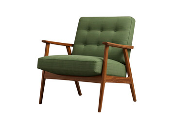 Obraz premium Green Midcentury Wooden Lounge Chair