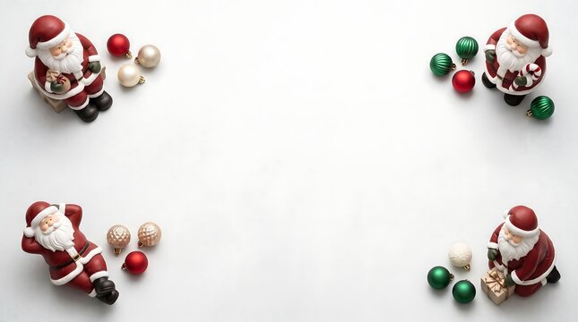 Christmas Christmas Santa Claus Decoration Frame on White Background
