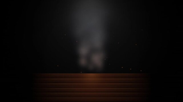 Gentle smoke rising from a rustic brick hearth in soft ambient light