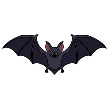 Cute Black Bat Halloween Cartoon Sticker