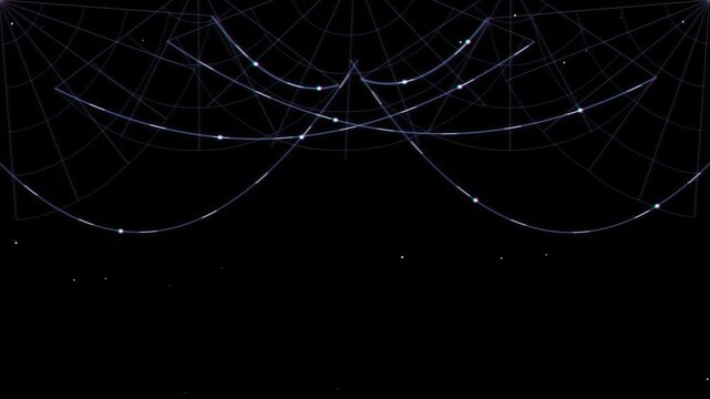 Intricate web pattern glowing with subtle blue light against deep black background