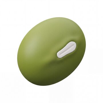 Single green mung bean isolated on white background