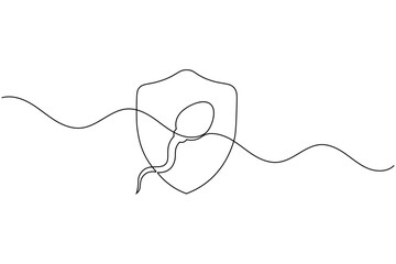 Obraz premium Sperm icon reproductive system continuous one line art clean illustration