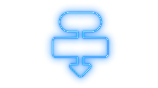 Glowing neon flowchart icon isolated on transparent background. Process diagram. Algorithm symbol. Workflow sequence. Business organization sign.