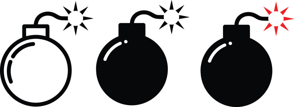 Classic round explosive bomb with vector illustration