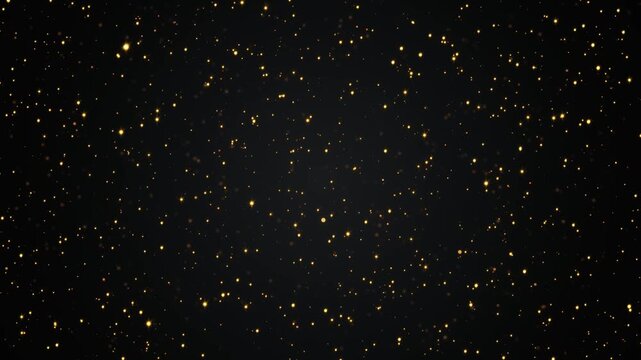 Red Sparkling Star Particles Falling on Black Animation, Golden Glitter Dust for Christmas & New Year Holiday Videos Social Media Motion Background