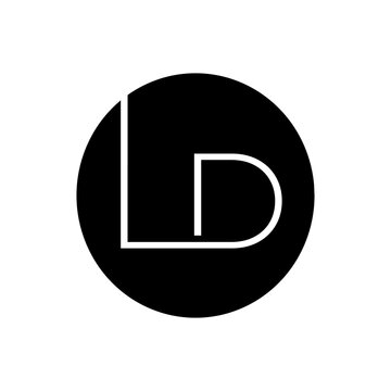 LD initial letter with black circle
