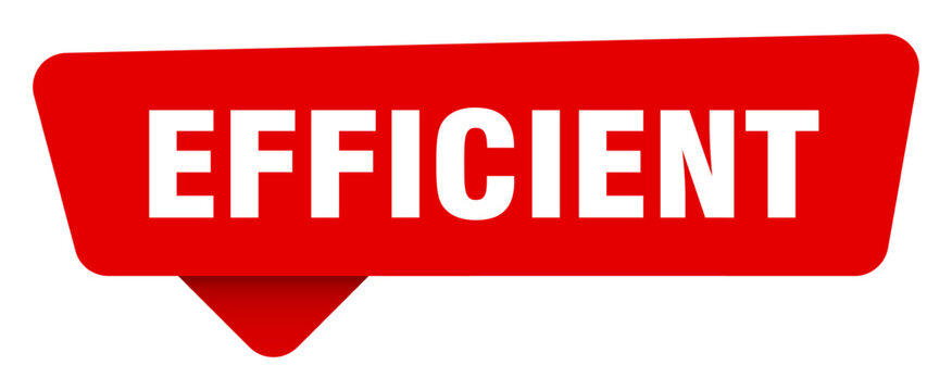 efficient red sticker isolated on transpatent background. efficient sign