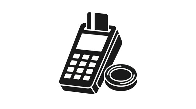 A contemporary point of sale system features a credit card reader and receipt printer enabling seamless contactless payment processing for efficient business transactions