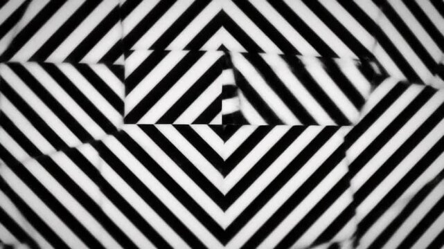 Black and white geometric pattern of diagonal lines forming a dynamic and mesmerizing abstract art visual
