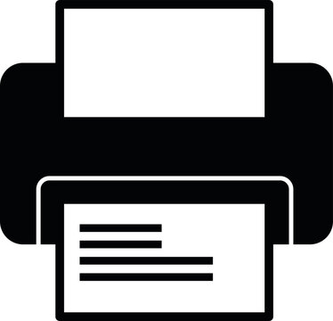Modern office printer printing document page glyph icon isolated on transparent background