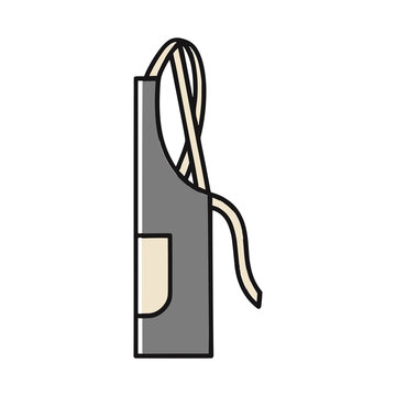 Illustration of a gray apron with a pocket