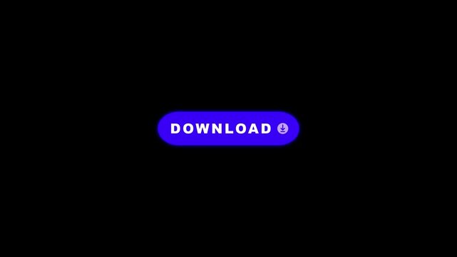 Blue Cyber Security Download Button Display Animation for Website and App Interface