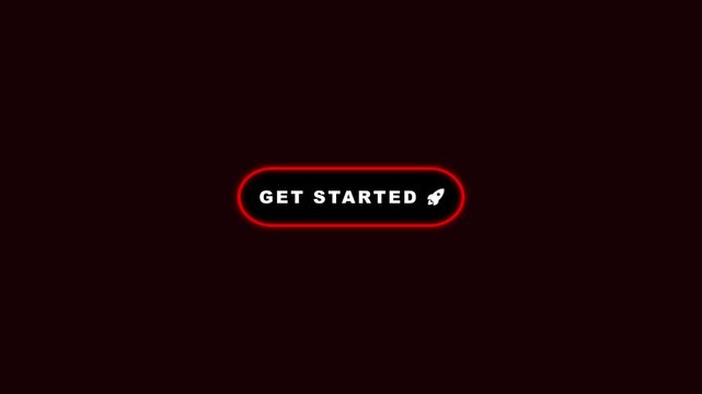 Cyber Security Get Started Button Display Animation with Rocket Icon for Website and App