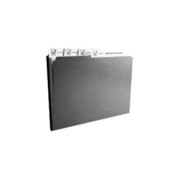 File folder with index tabs, depicted in a vintage black-and-white halftone style, isolated on a white background. Minimal office stationery illustration for document organization and filing.