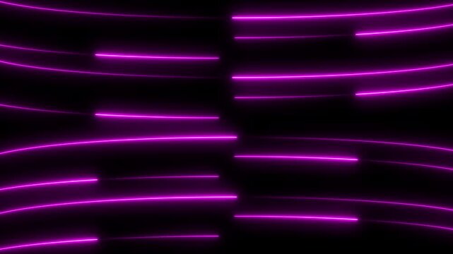 Abstract neon pink light streaks background, futuristic glowing horizontal lines motion digital data flow and cyberpunk energy loop